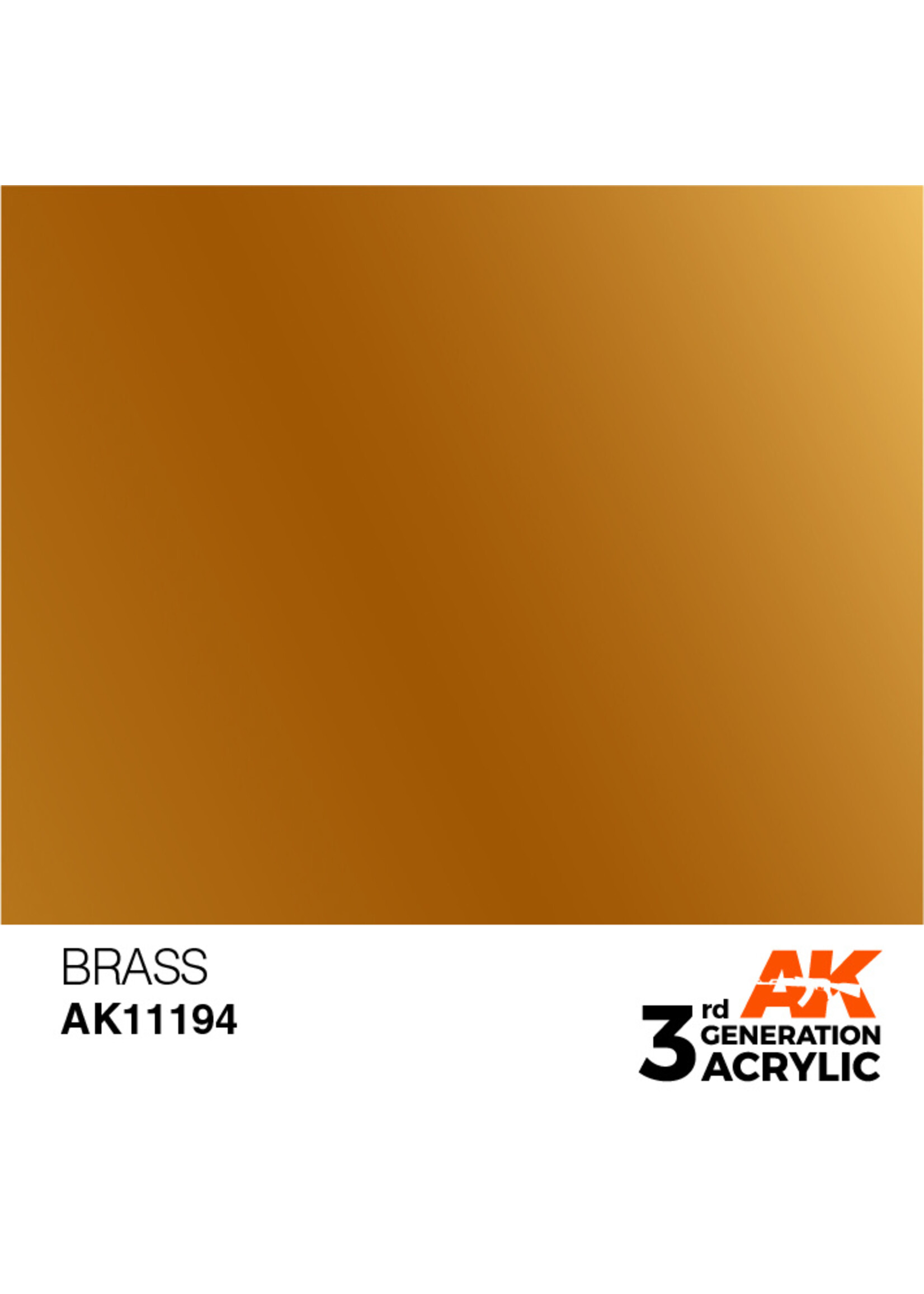 AK Interactive AK 3rd Gen Acrylics: Brass (17ml)
