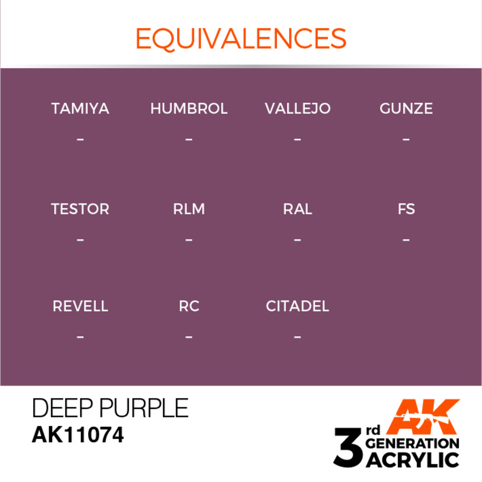 AK Interactive AK 3rd Gen Acrylics: Deep Purple (17ml)