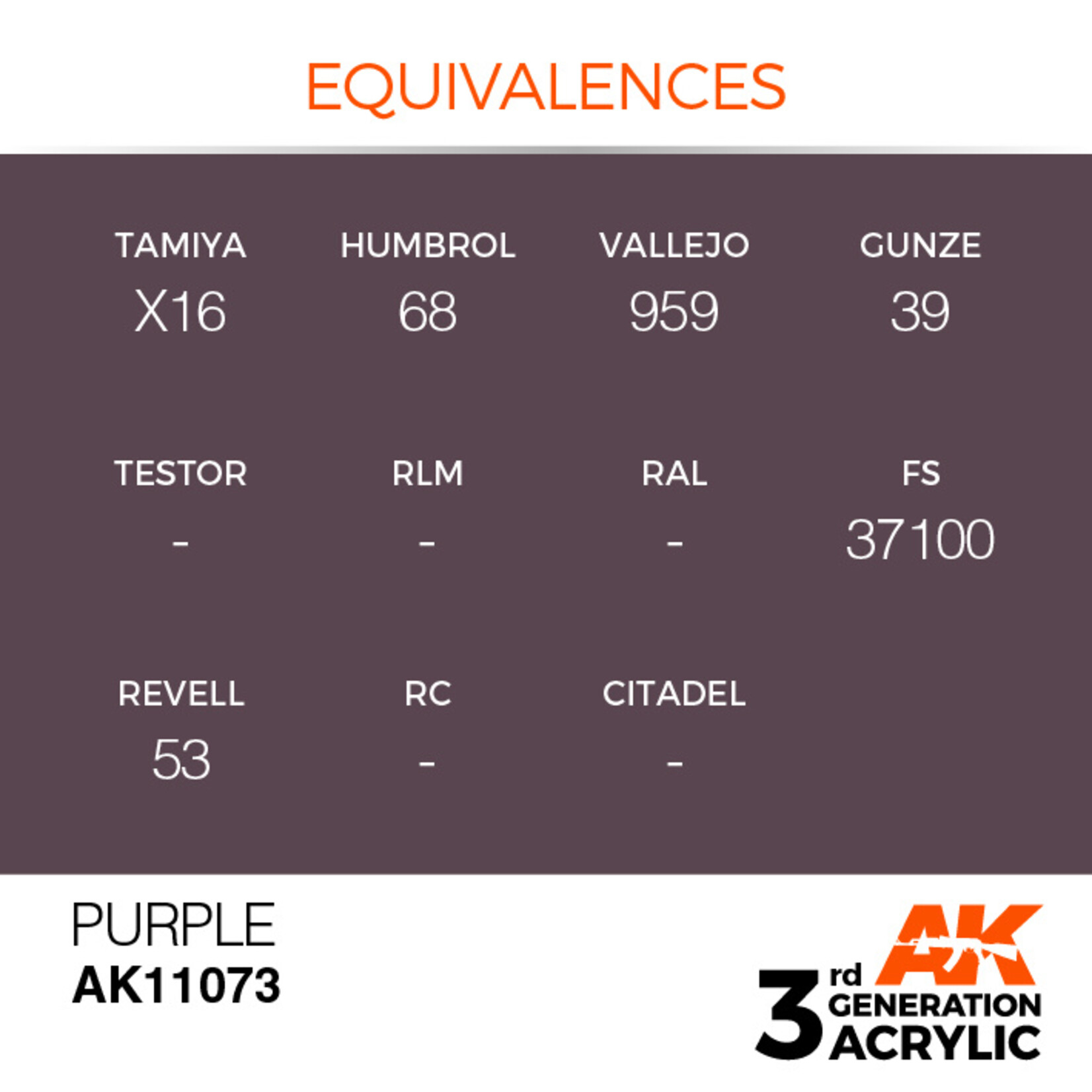 AK Interactive AK 3rd Gen Acrylics: Purple (17ml)