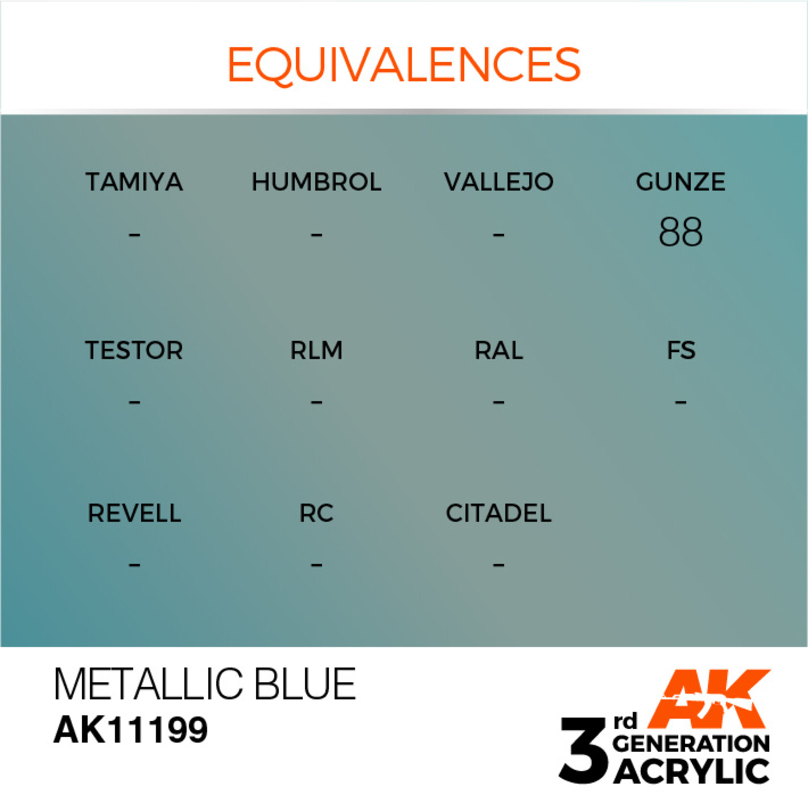 AK Interactive AK 3rd Gen Acrylics: Metallic Blue (17ml)