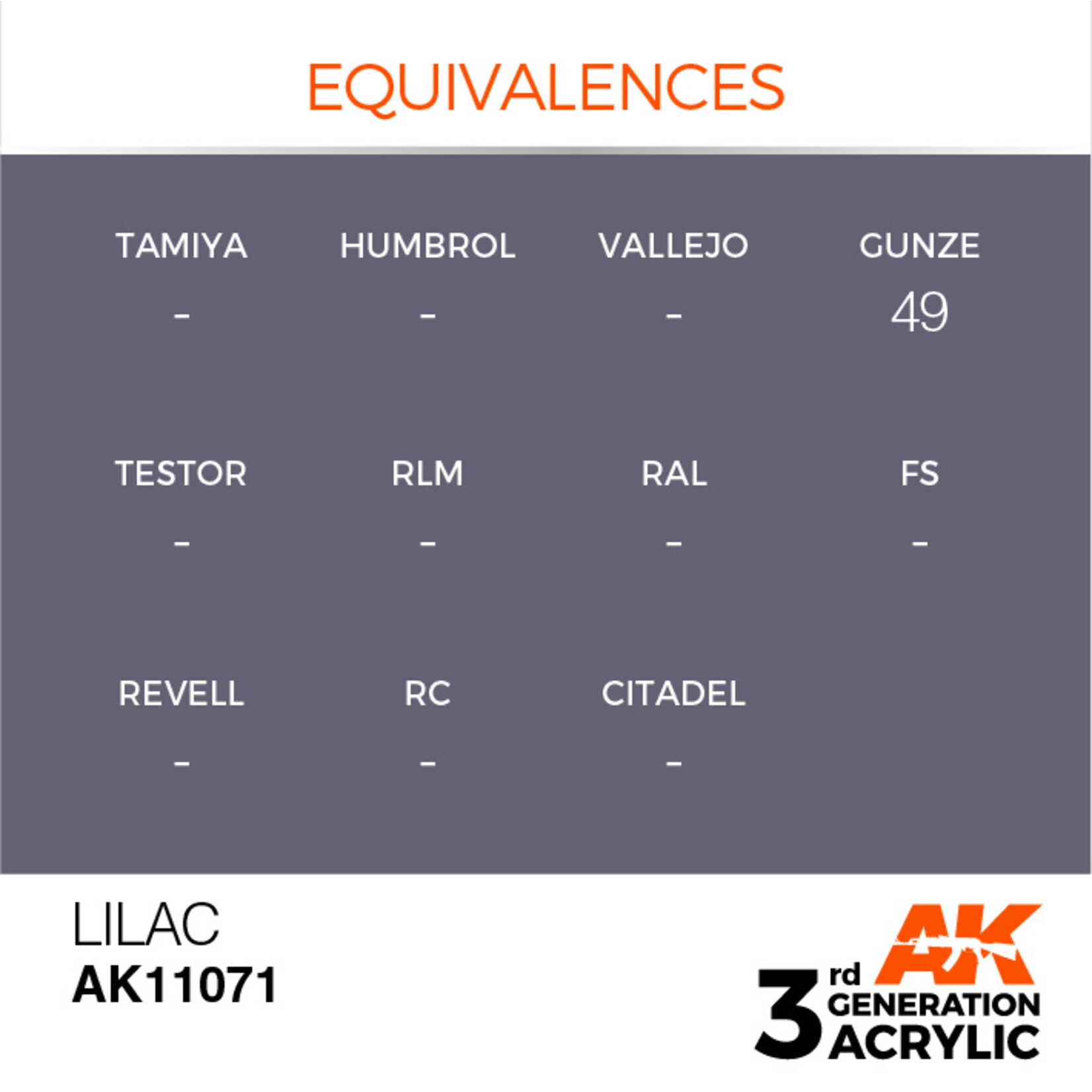 AK Interactive AK 3rd Gen Acrylics: Lilac (17ml)