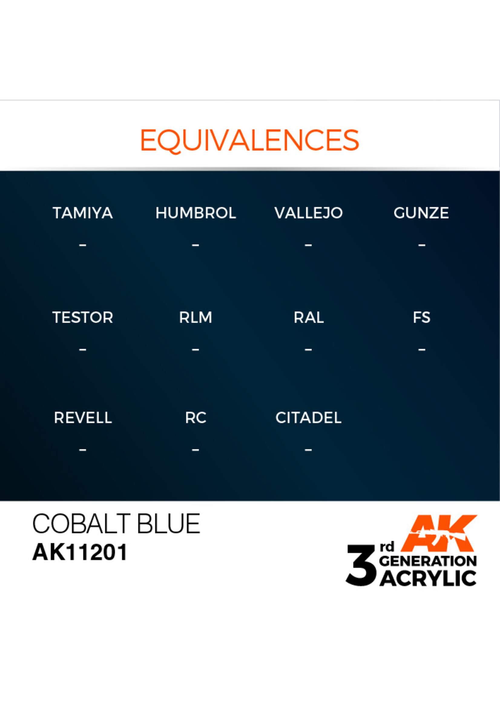 AK Interactive AK 3rd Gen Acrylics: Cobalt Blue (17ml)