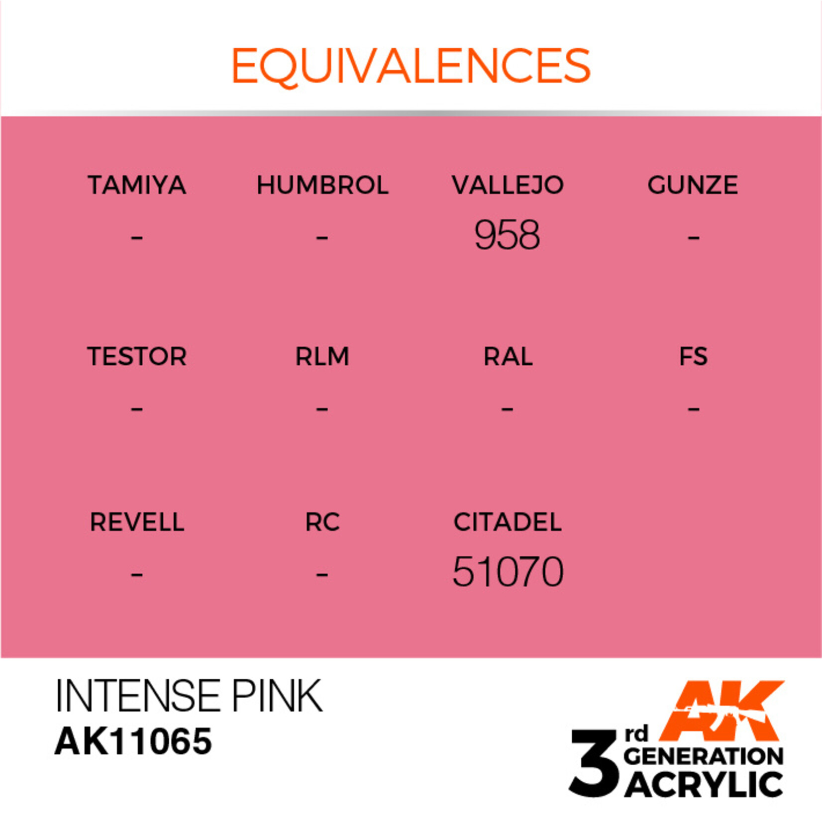 AK Interactive AK 3rd Gen Acrylics: Intense Pink (17ml)