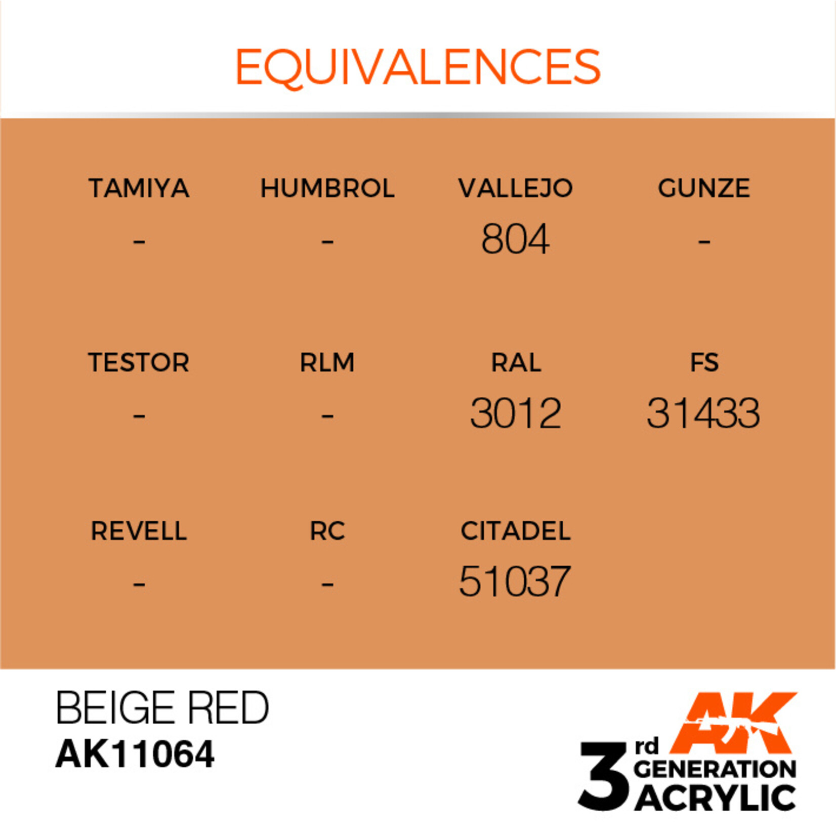 AK Interactive AK 3rd Gen Acrylics: Beige Red (17ml)