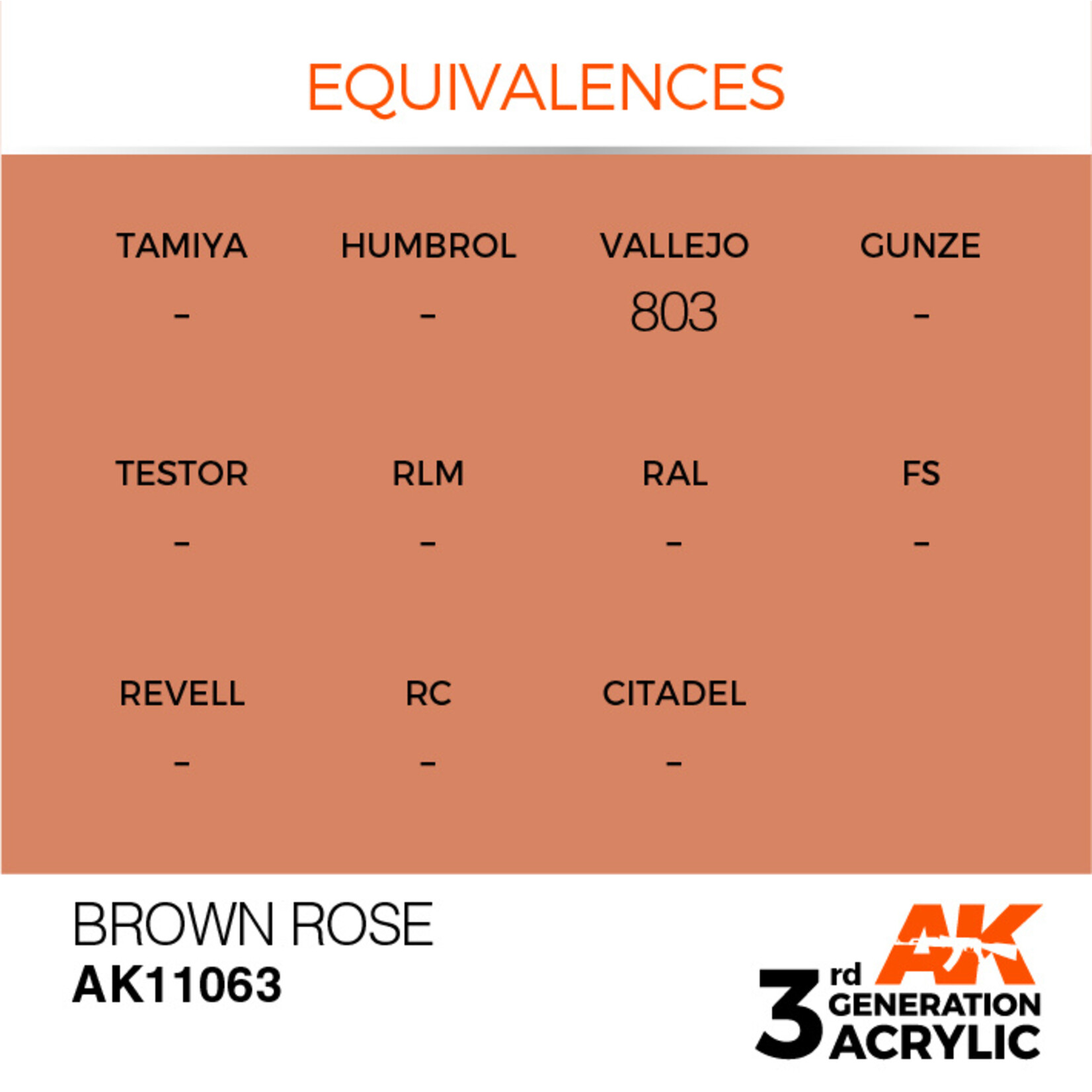 AK Interactive AK 3rd Gen Acrylics: Brown Rose (17ml)