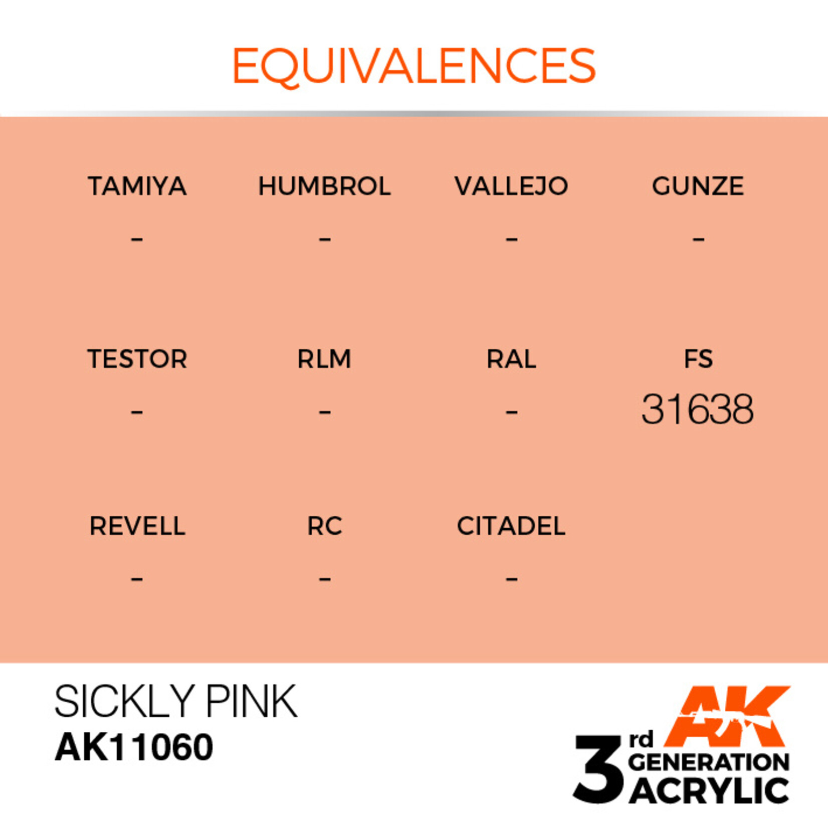AK Interactive AK 3rd Gen Acrylics: Sickly Pink (17ml)