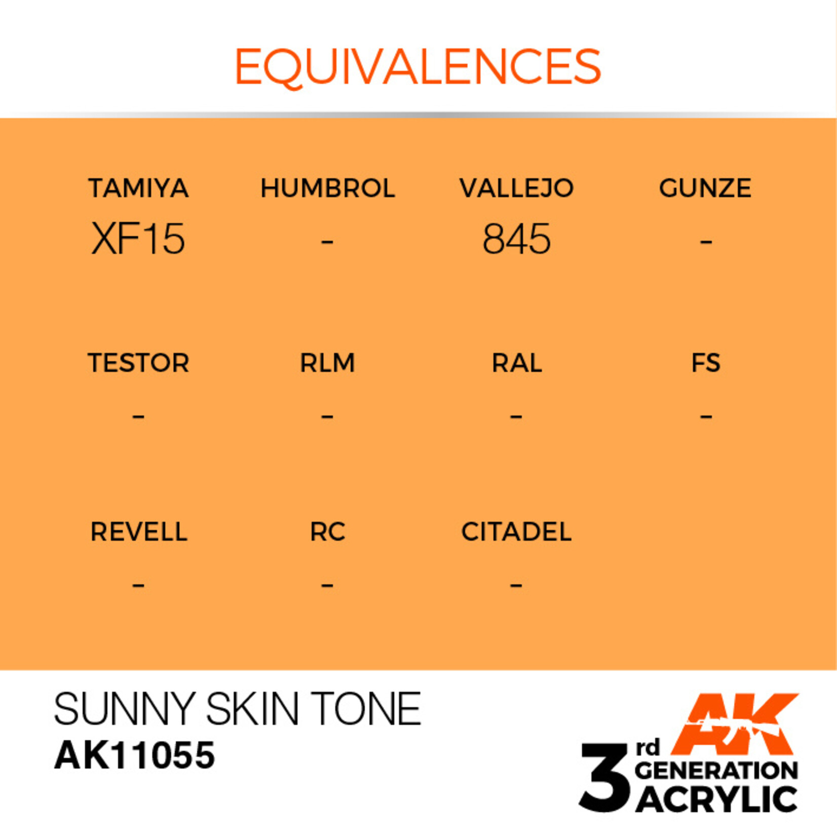 AK Interactive AK 3rd Gen Acrylics: Sunny Skin Tone (17ml)