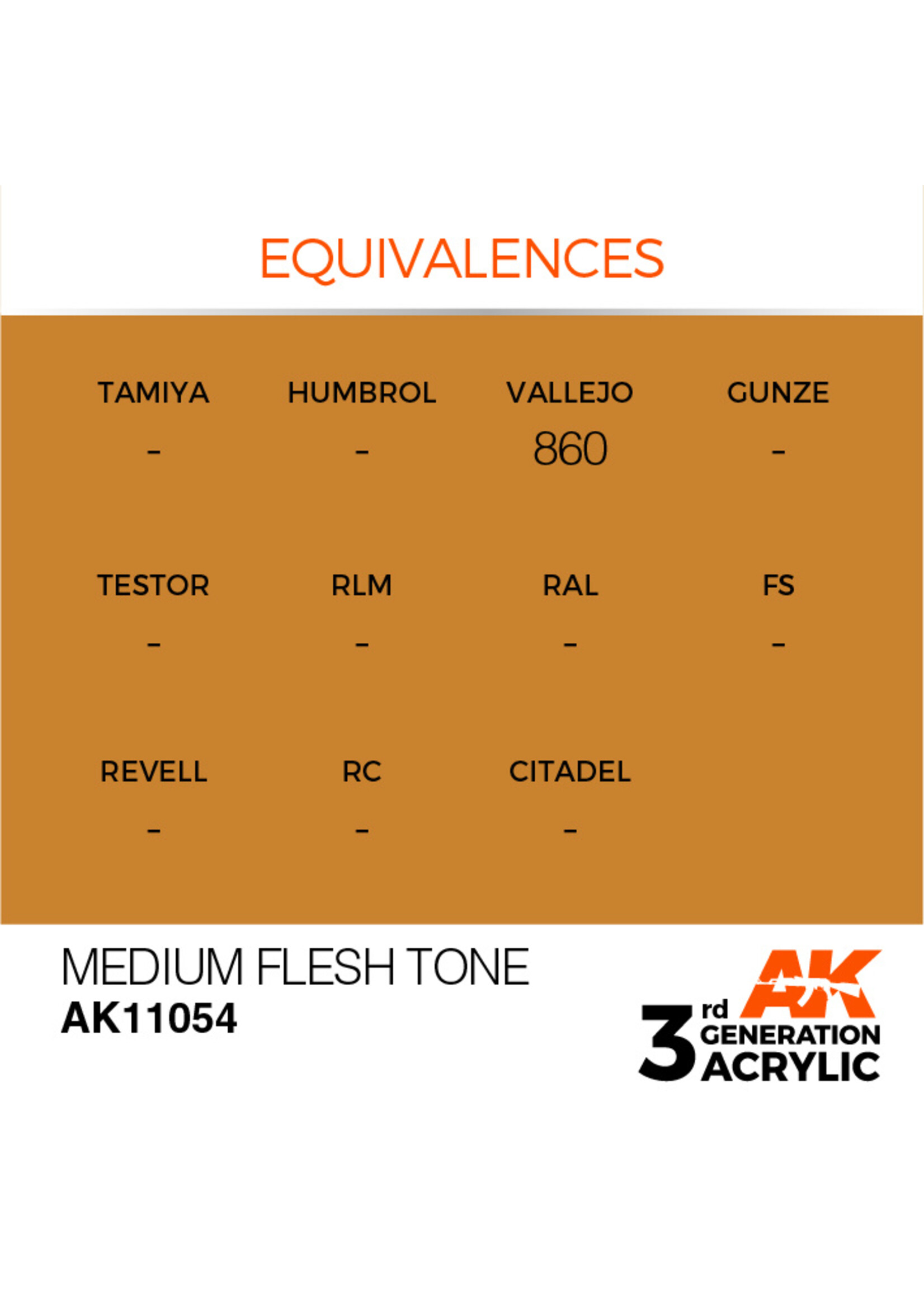 AK Interactive AK 3rd Gen Acrylics: Medium Flesh Tone (17ml)