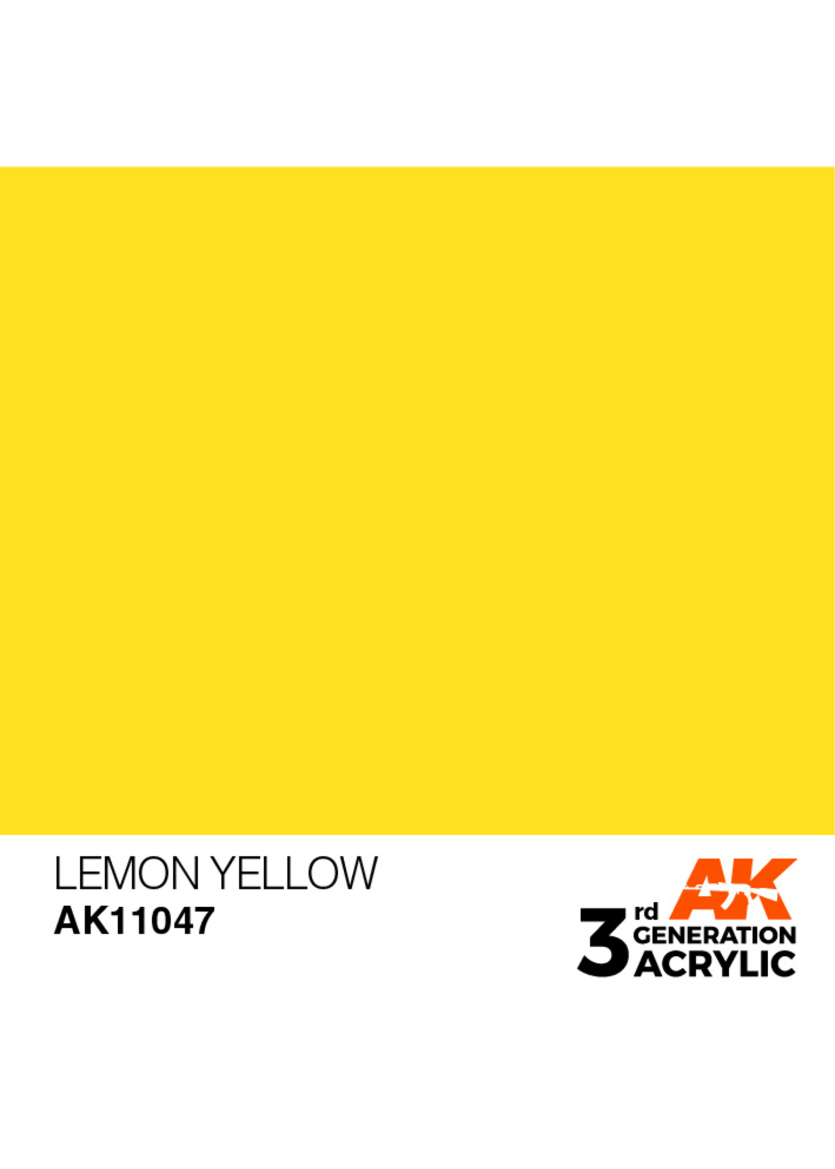 AK Interactive AK 3rd Gen Acrylics: Lemon Yellow (17ml)