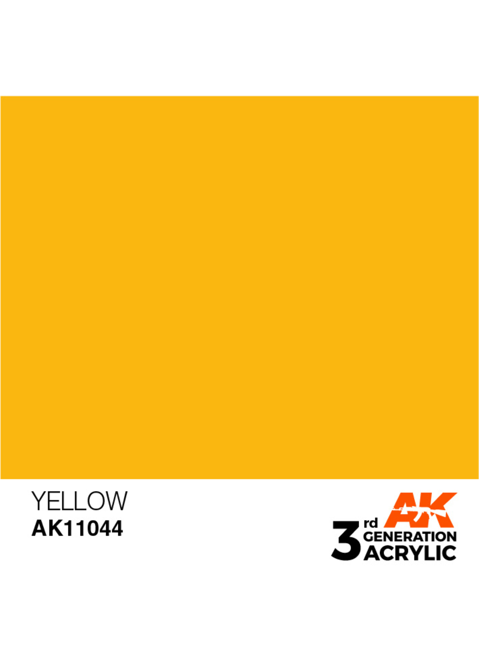 AK Interactive AK 3rd Gen Acrylics: Yellow (17ml)
