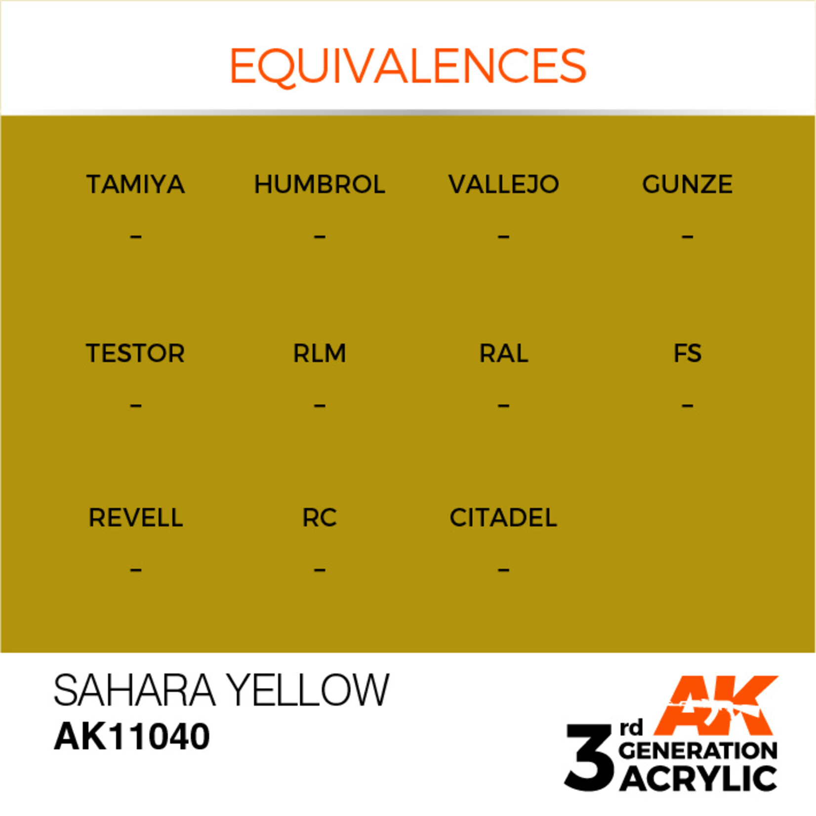 AK Interactive AK 3rd Gen Acrylics: Sahara Yellow (17ml)