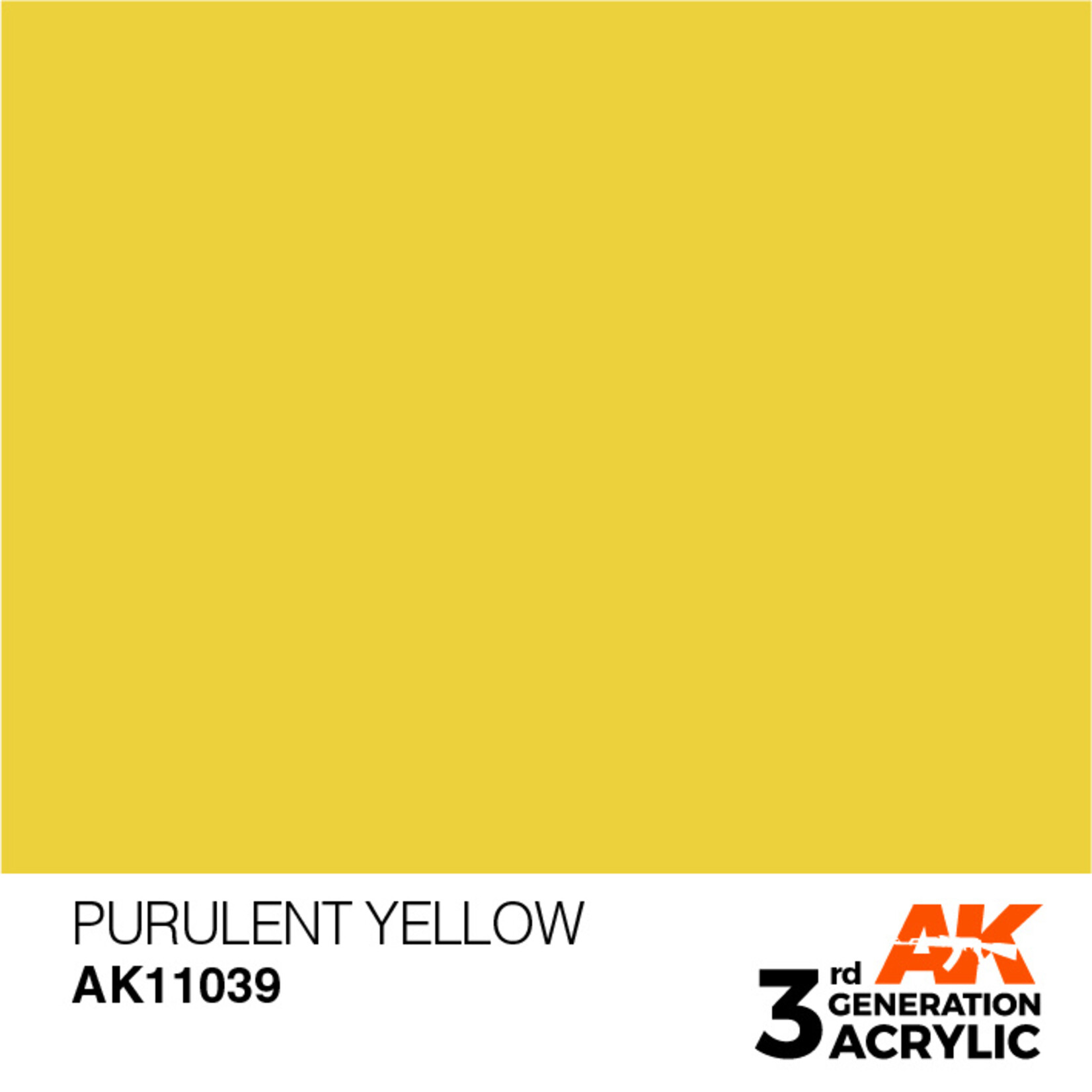 AK Interactive AK 3rd Gen Acrylics: Purulent Yellow (17ml)