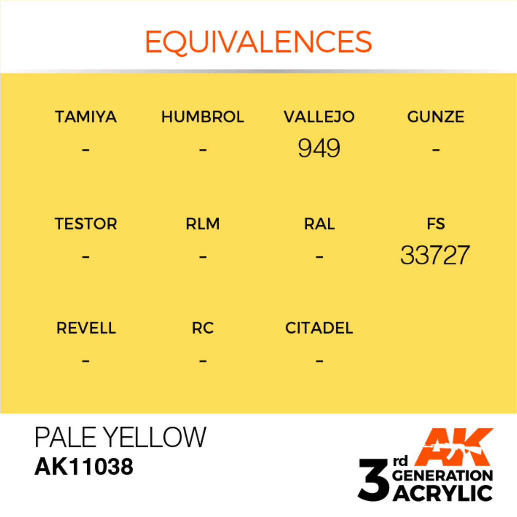 AK Interactive AK 3rd Gen Acrylics: Pale Yellow (17ml)