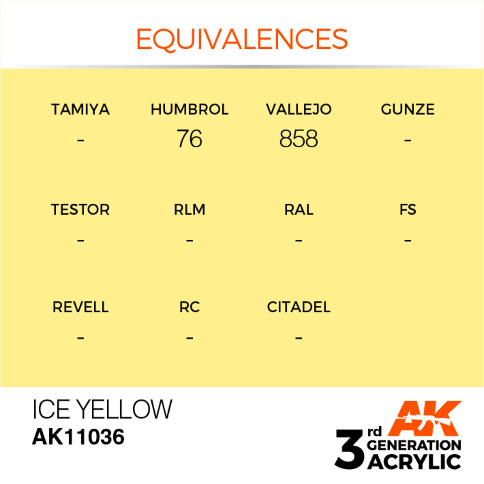 AK Interactive AK 3rd Gen Acrylics: Ice Yellow (17ml)
