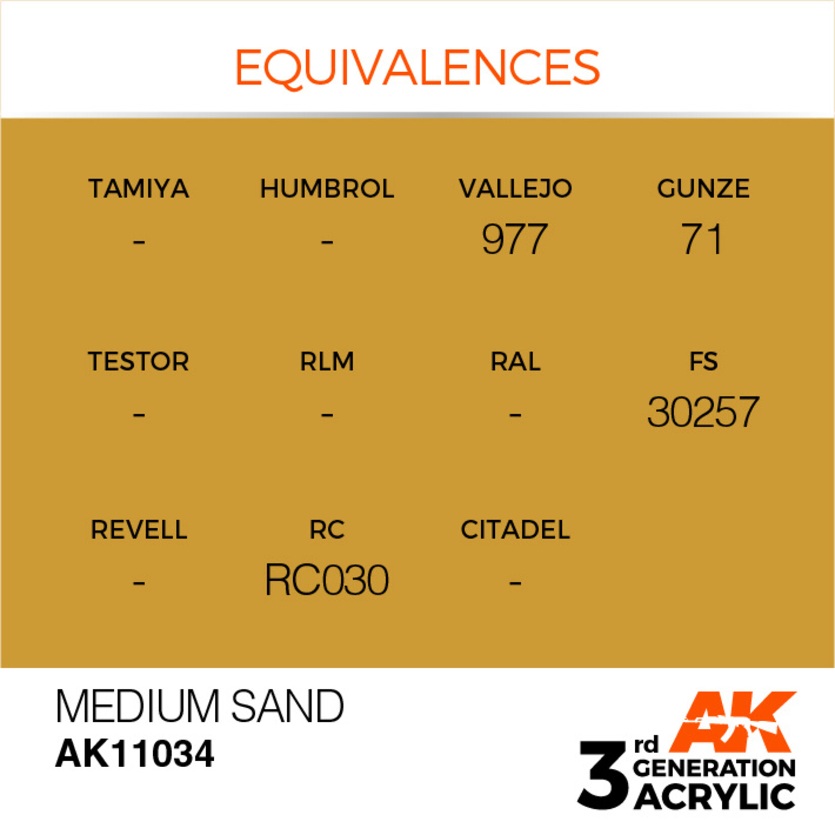AK Interactive AK 3rd Gen Acrylics: Medium Sand (17ml)