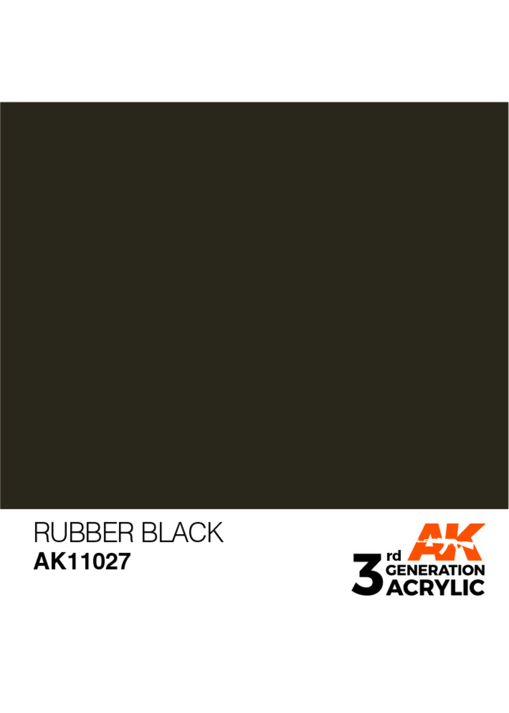 AK Interactive AK 3rd Gen Acrylics: Rubber Black (17ml)