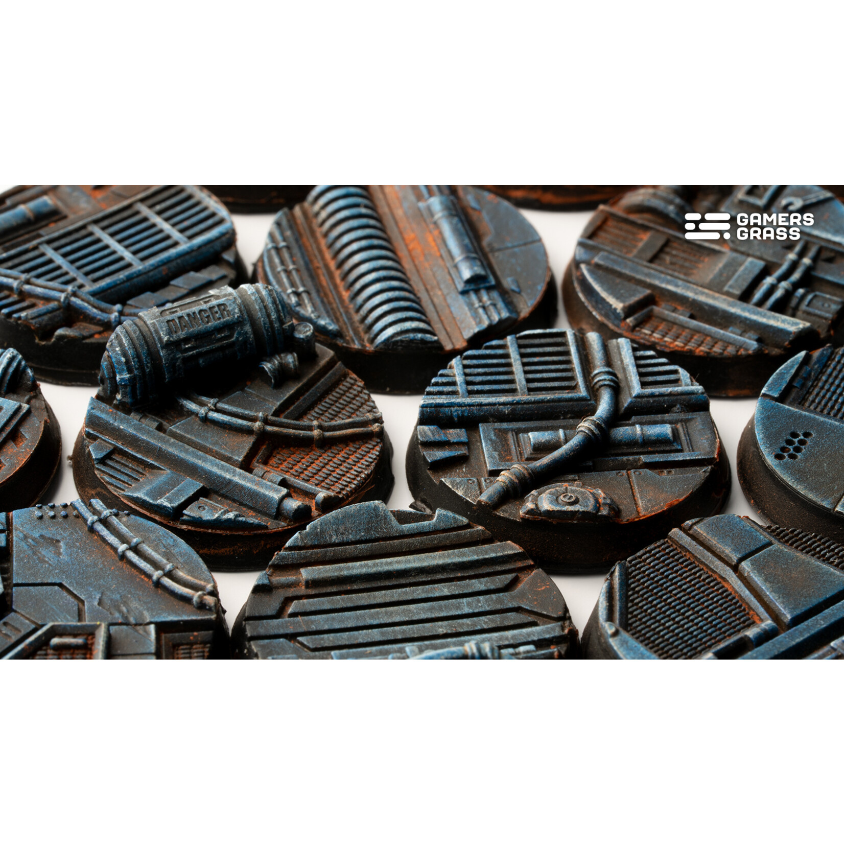 Gamers Grass Spaceship Corridor Bases Pre-Painted (10x 25mm Round )