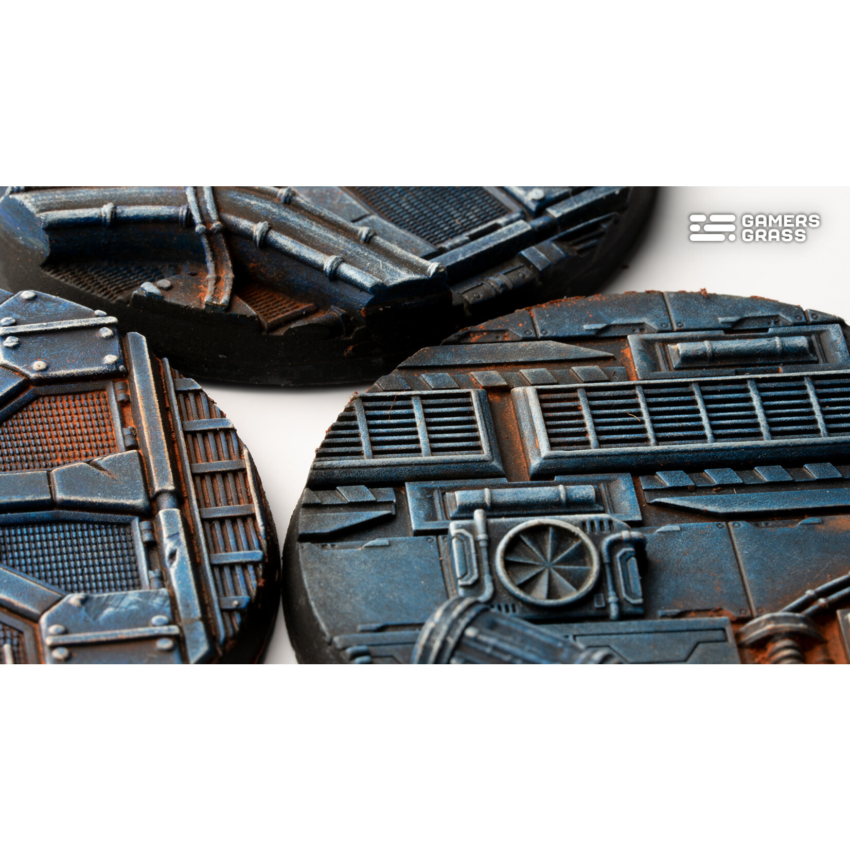 Gamers Grass Spaceship Corridor Bases Pre-Painted (2x 60mm Round )