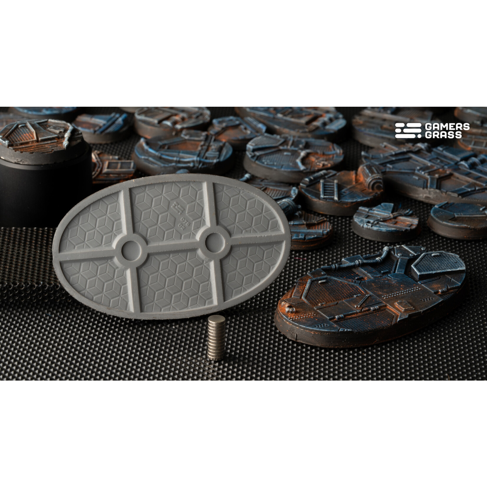 Gamers Grass Spaceship Corridor Bases Pre-Painted (3x 75mm Oval)