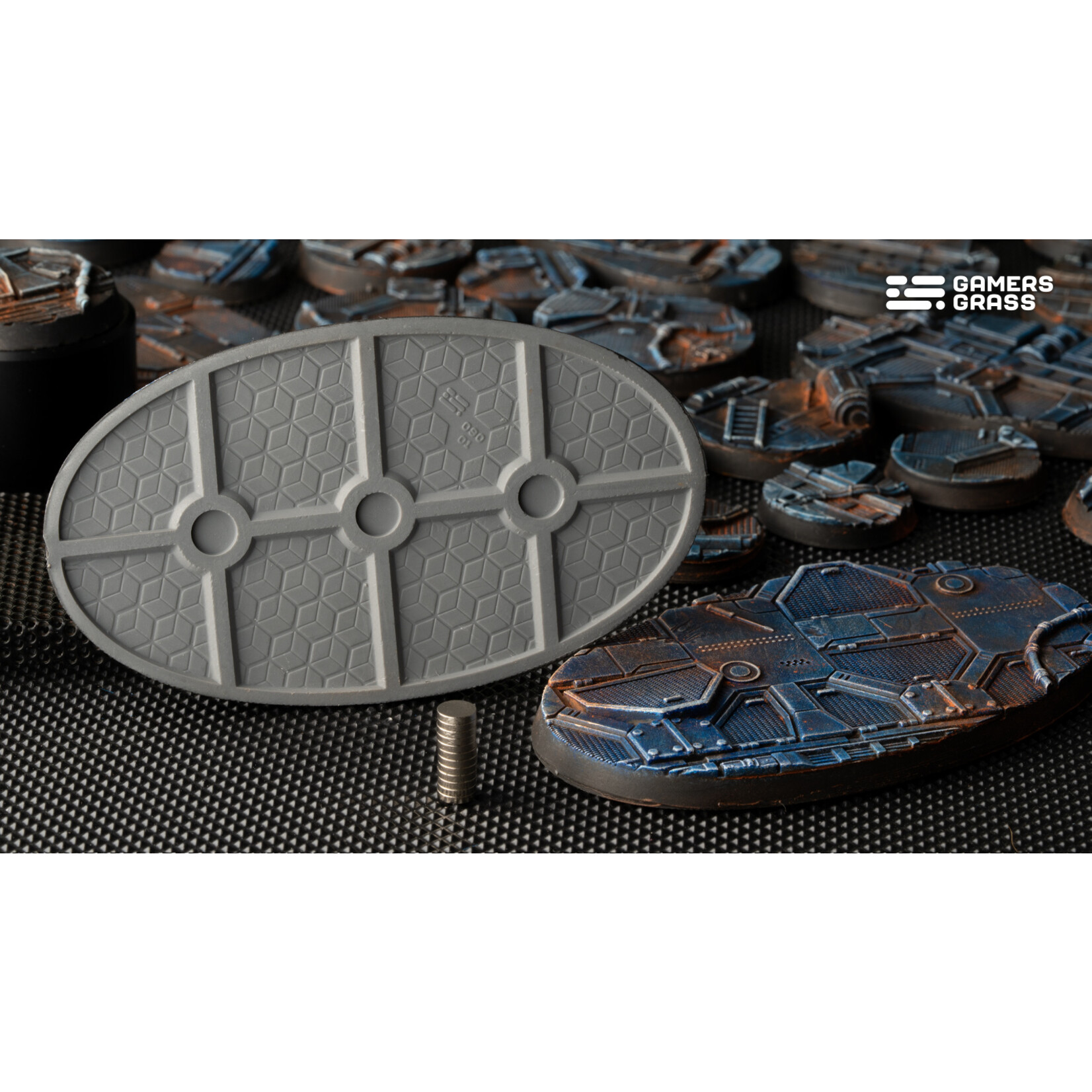 Gamers Grass Spaceship Corridor Bases Pre-Painted (2x 90mm Oval)