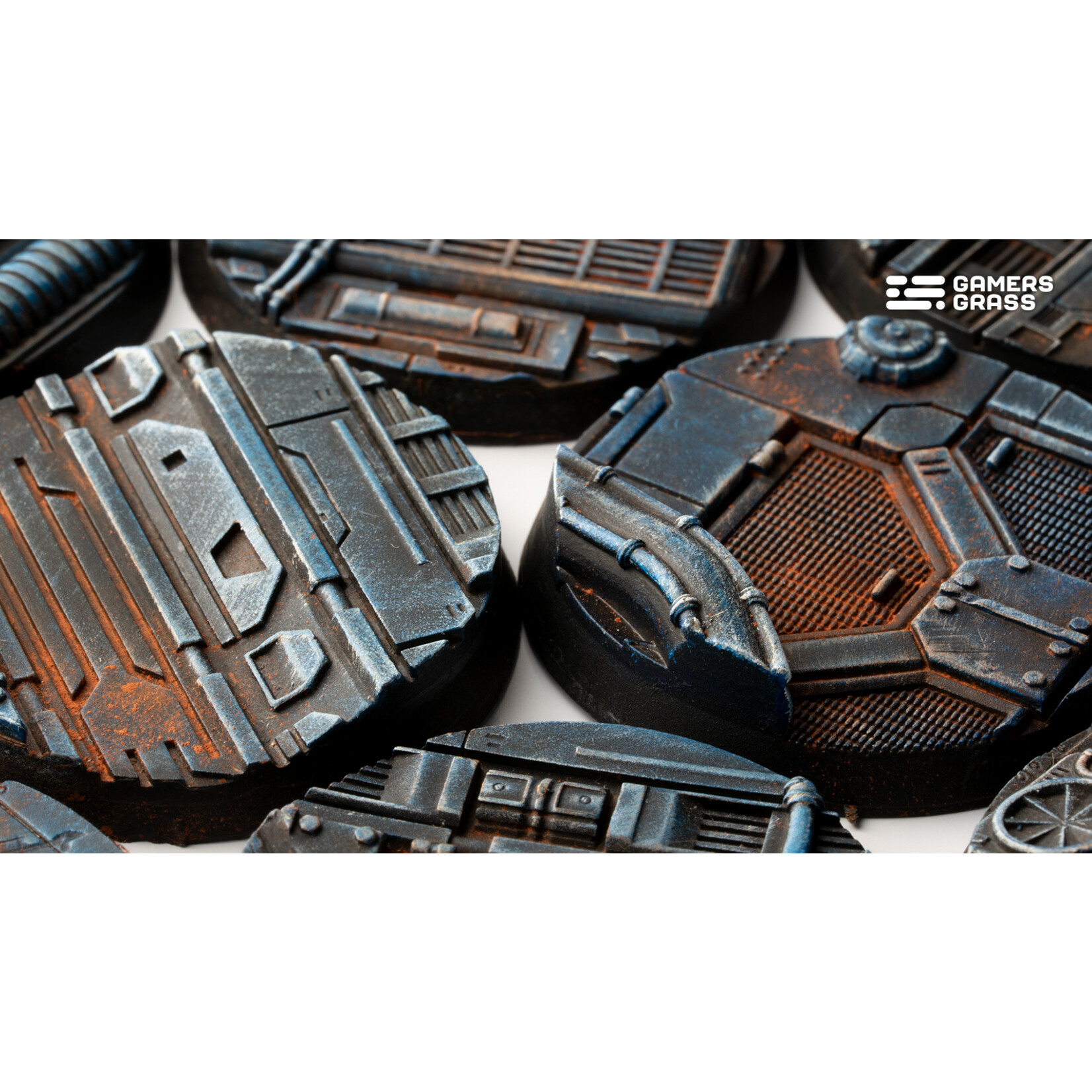 Gamers Grass Spaceship Corridor Bases Pre-Painted (5x 40mm Round)