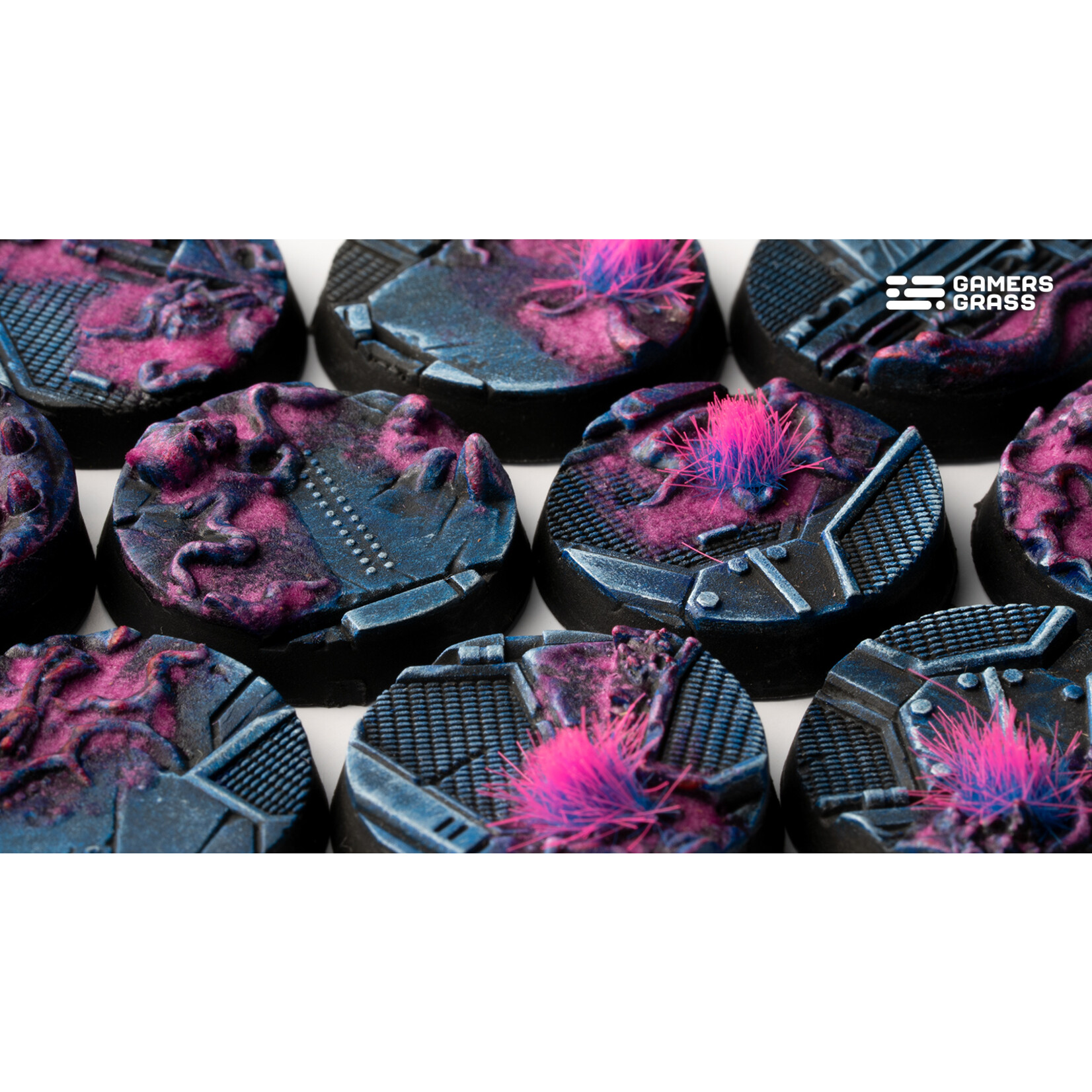 Gamers Grass Alien Infestation Bases Pre-Painted (10x 25mm Round )