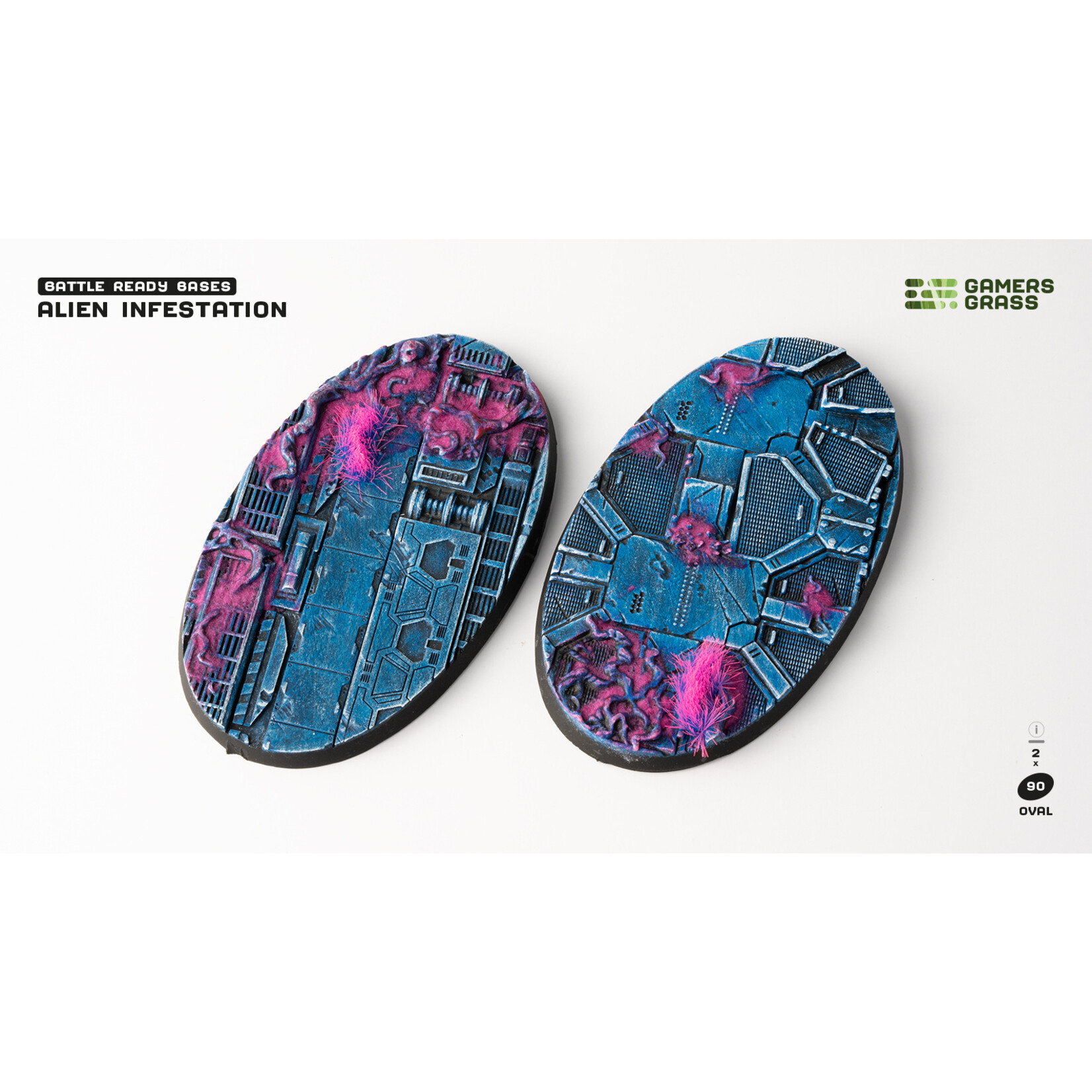 Gamers Grass Alien Infestation Bases Pre-Painted (2x 90mm Oval)