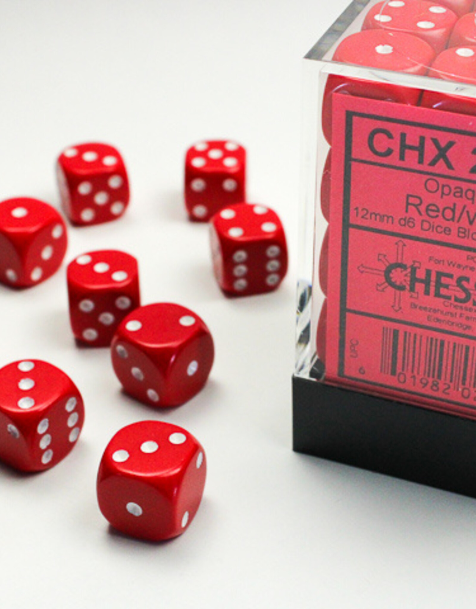 Chessex Chessex 36 x D6 Set Opaque 12mm - Red/White