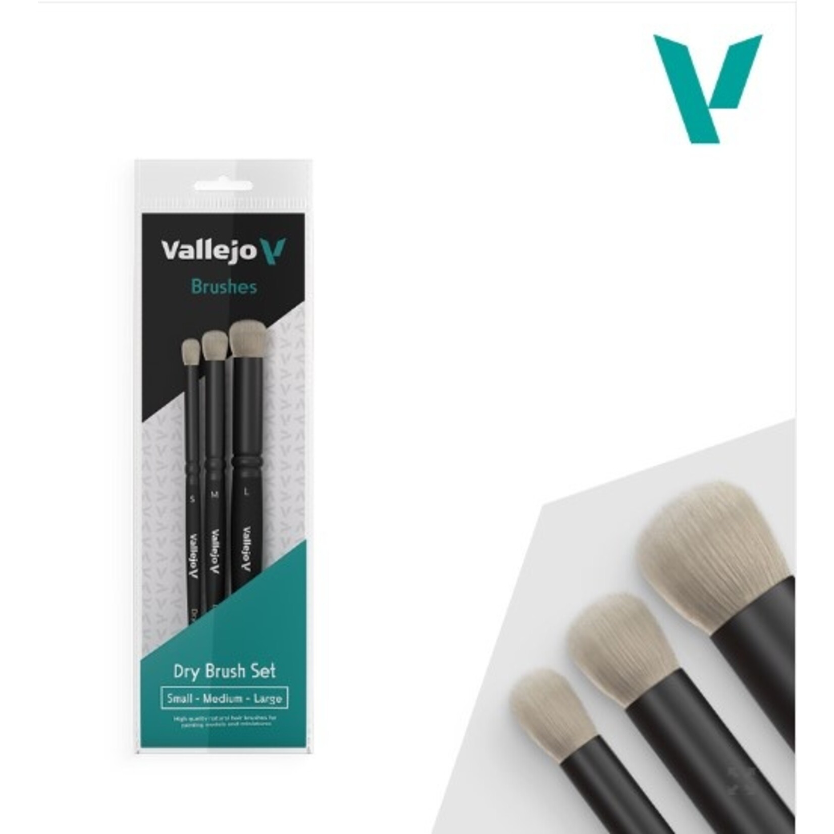 Vallejo Vallejo Brush Set - Dry Brush Set Natural Hair