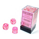Chessex Chessex 12 x D6 Set Translucent 16mm - Pink/White