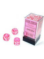 Chessex Chessex 12 x D6 Set Translucent 16mm - Pink/White