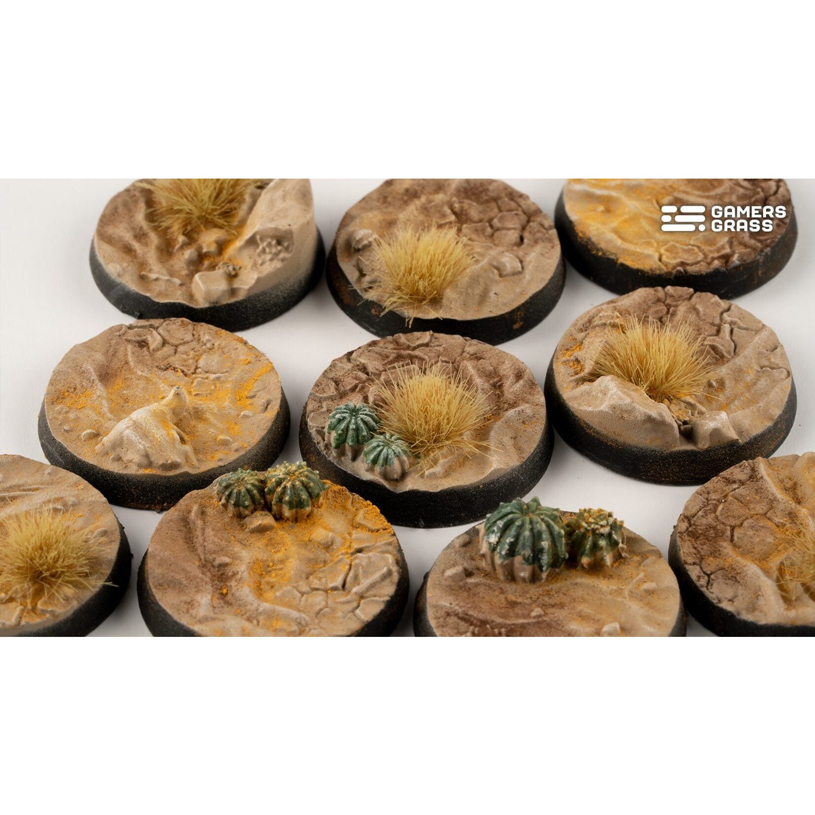 Gamers Grass Deserts of Maahl Bases Pre-Painted (10x 25mm Round )