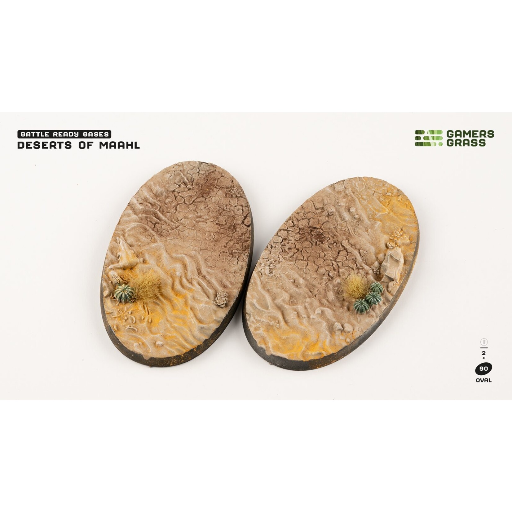 Gamers Grass Deserts of Maahl Bases Pre-Painted (2x 90mm Oval)