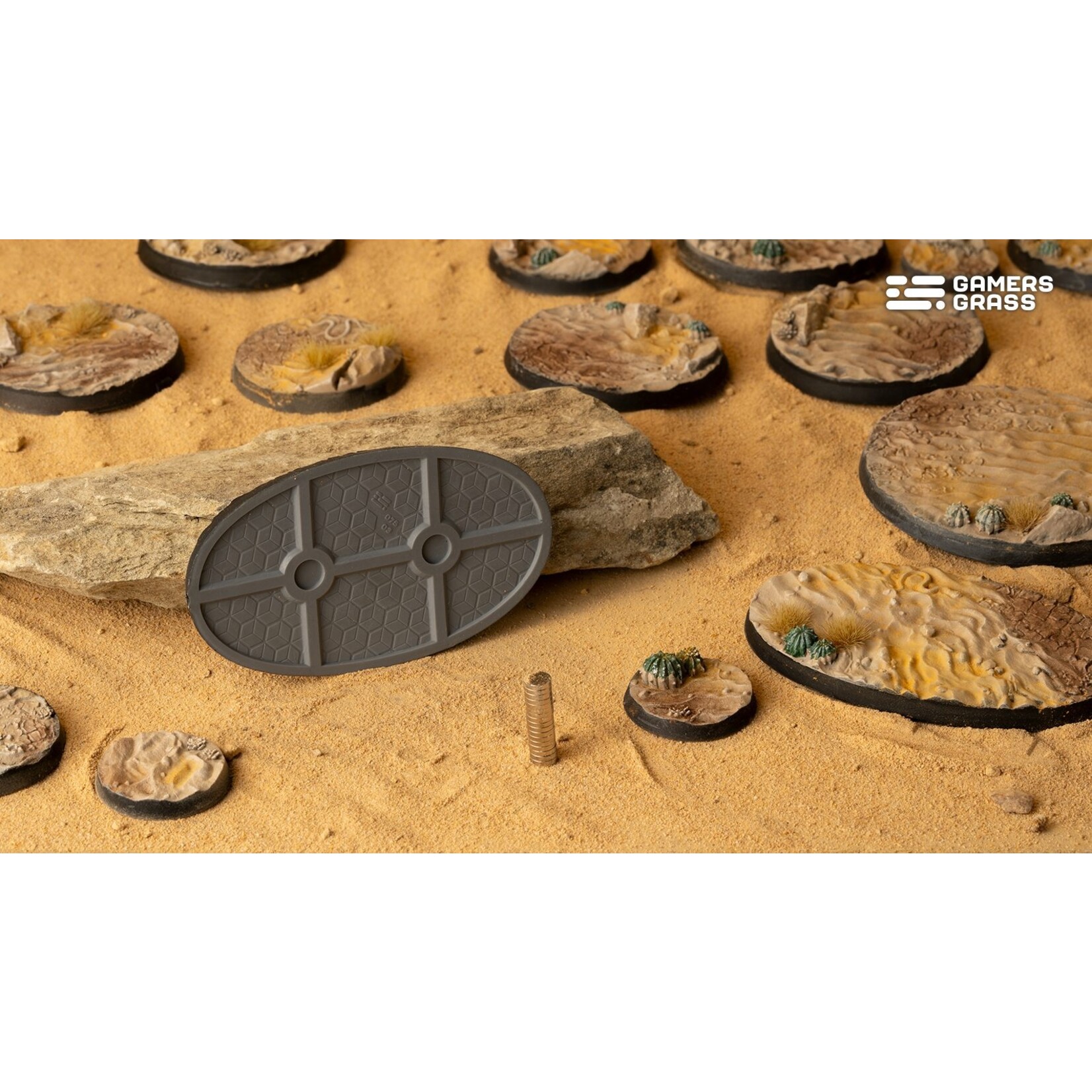 Gamers Grass Deserts of Maahl Bases Pre-Painted (3x 75mm Oval)