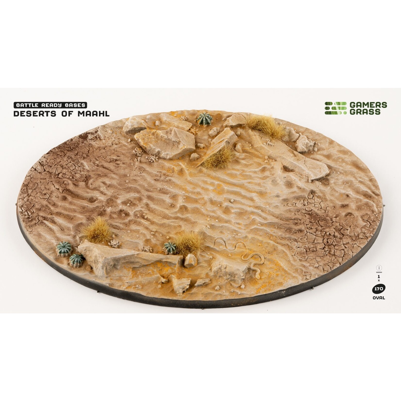 Gamers Grass Deserts of Maahl Bases Pre-Painted (1x 170mm Oval)