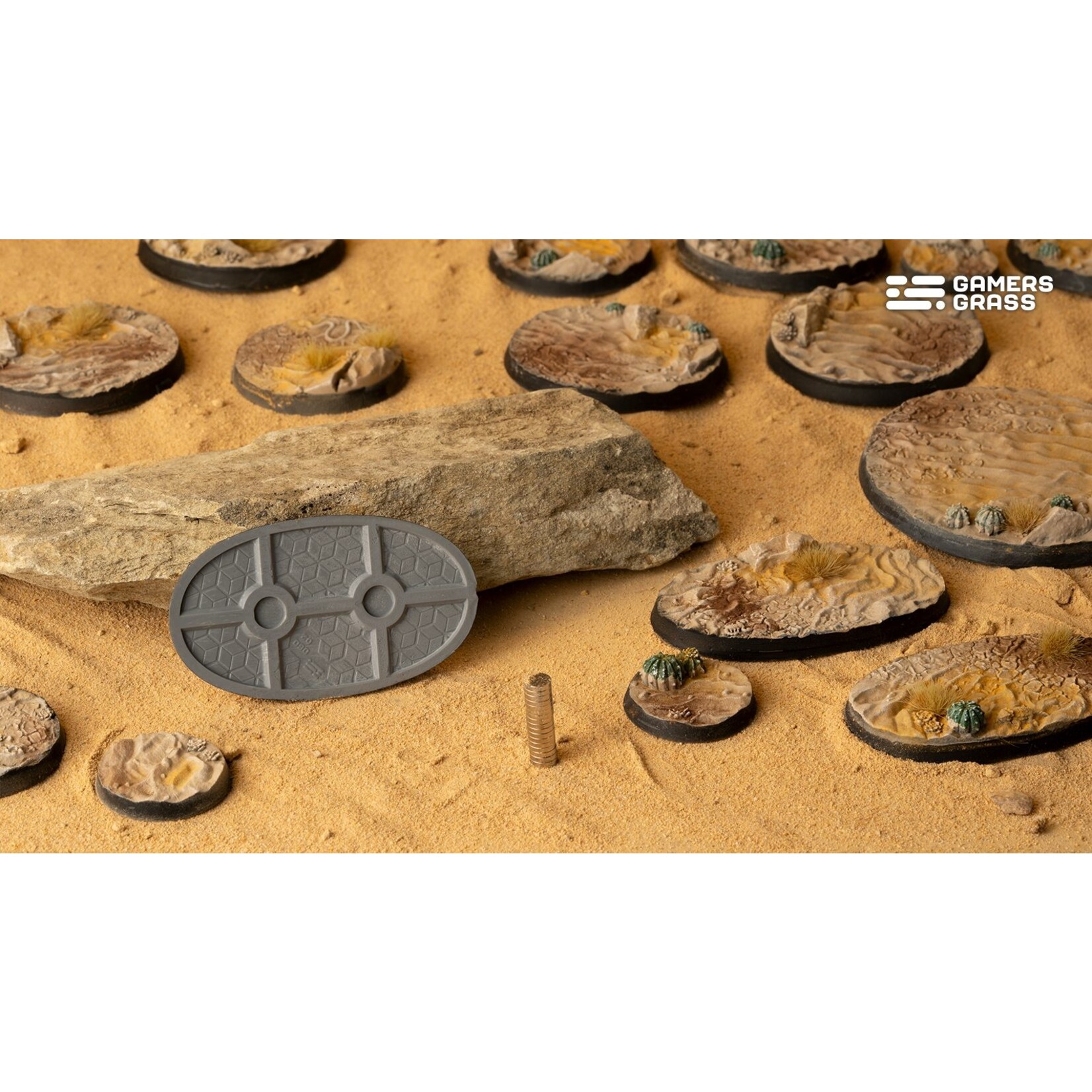 Gamers Grass Deserts of Maahl Bases Pre-Painted (4x 60mm Oval)