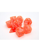 Chessex Chessex 8-Die set Lab Dice Translucent Neon Orange/White