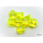 Chessex Chessex 8-Die set Lab Dice Translucent Neon Yellow/White