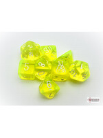 Chessex Chessex 8-Die set Lab Dice Translucent Neon Yellow/White