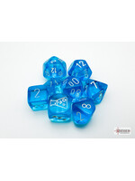 Chessex Chessex 8-Die set Lab Dice Translucent Tropical Blue/White
