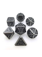 Royal Eagle Metalen RPG Dice Set Plated Zilver/Zwart