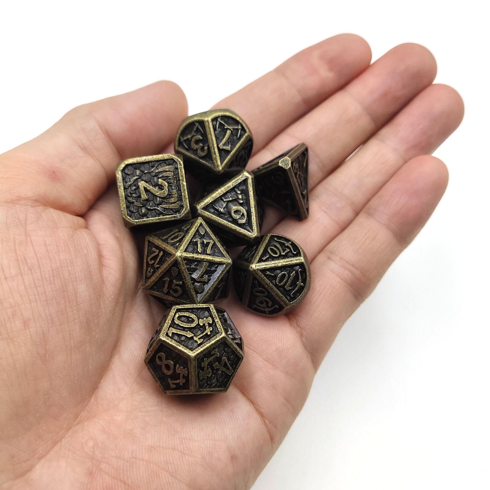 Royal Eagle Metalen RPG Dice Set Plated Goud/Zwart