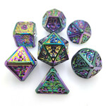 Royal Eagle Metalen RPG Dice Set Rainbow Dazzle