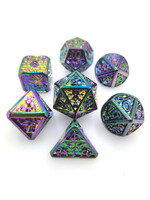 Royal Eagle Metalen RPG Dice Set Rainbow Dazzle