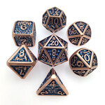 Royal Eagle Metalen RPG Dice Set Koper/Blauw