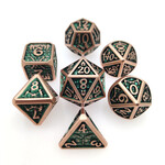 Royal Eagle Metalen RPG Dice Set Koper/Groen