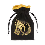 Q-Workshop Dragon Black & Golden Velour Dice Bag @