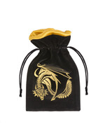 Q-Workshop Dragon Black & Golden Velour Dice Bag