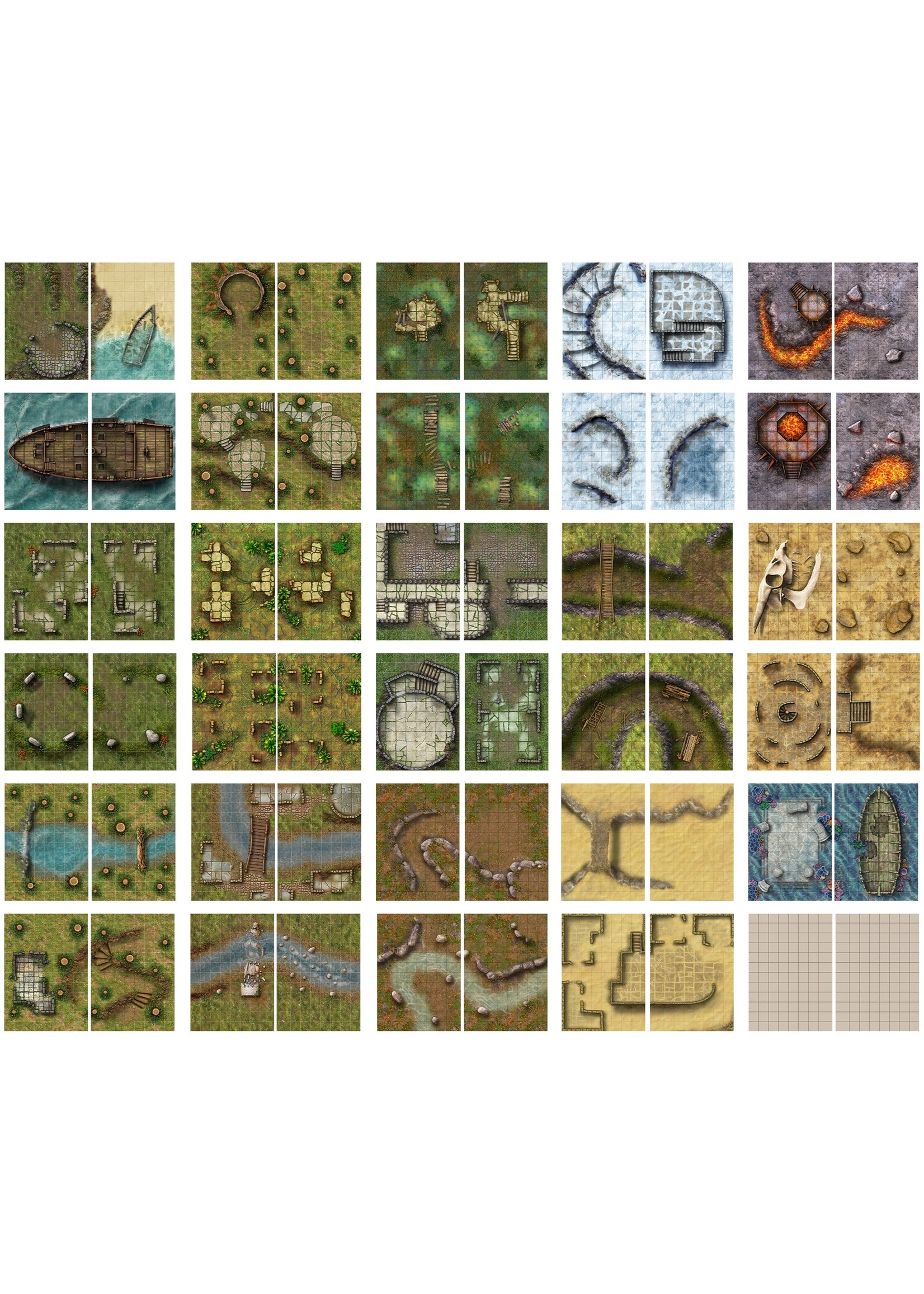 Loke Battlemats Big Book of Battle Mats: Wrecks & Ruins