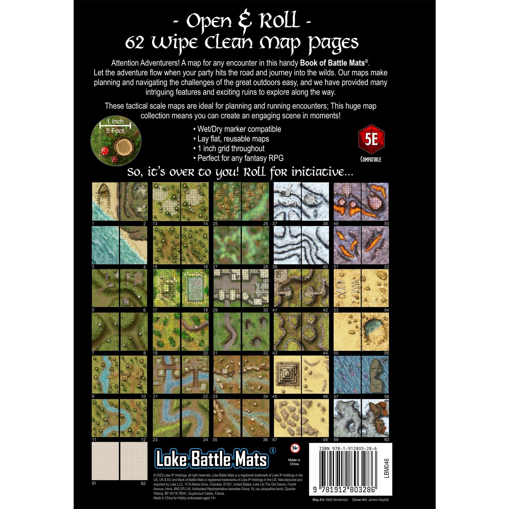 Loke Battlemats Giant Book of Battle Mats: Wilds, Wrecks & Ruins